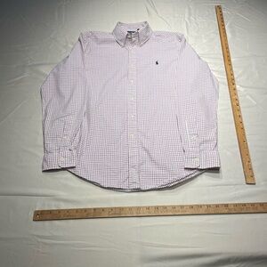 Ralph Lauren size medium Red & White tattersall Button-Down Shirt